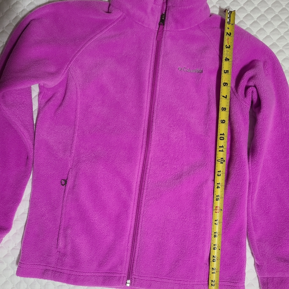 Columbia Girl's Fuchsia Zip Up Fleece Jacket sz L